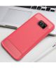 IPAKY Geborsteld TPU Hoesje Samsung Galaxy S7 Roze