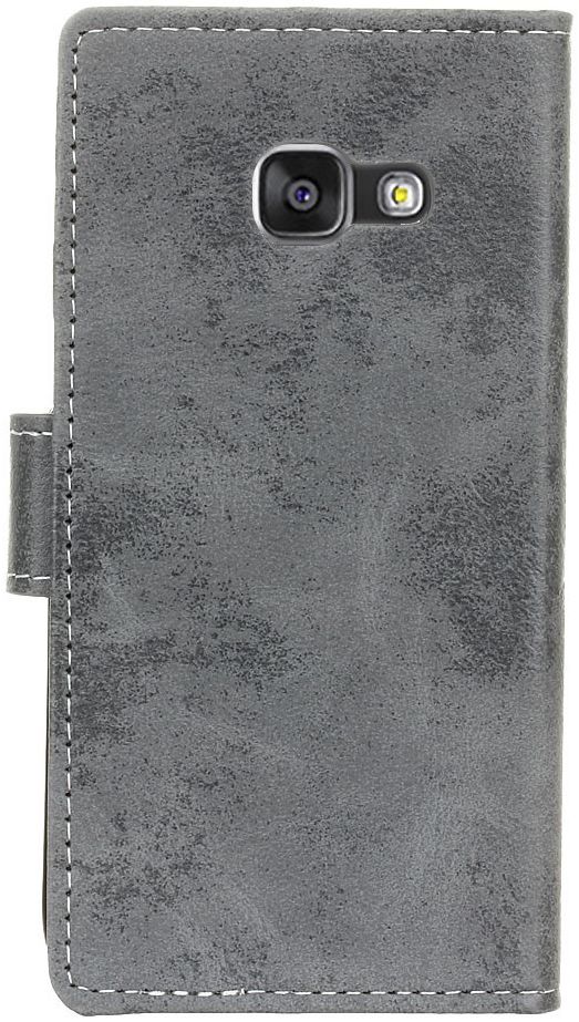 Vintage Samsung Galaxy A3 2017 Bookcase Hoesje Grijs afbeelding 7