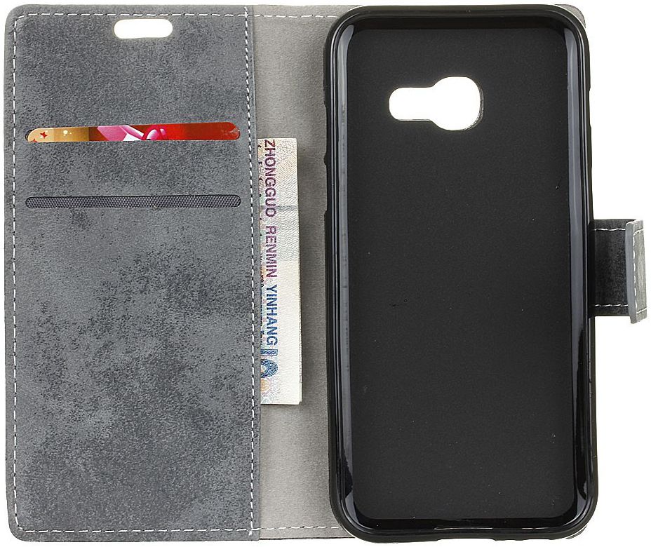 Vintage Samsung Galaxy A3 2017 Bookcase Hoesje Grijs afbeelding 8