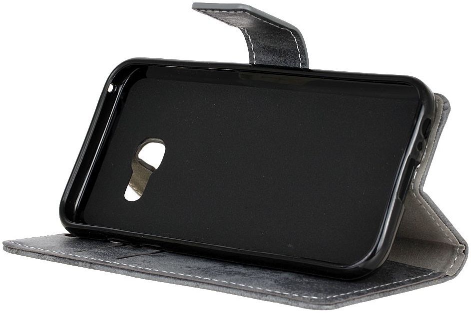Vintage Samsung Galaxy A3 2017 Bookcase Hoesje Grijs afbeelding 9
