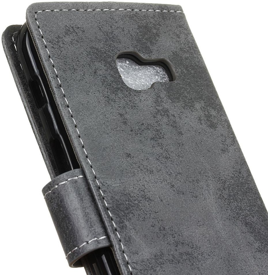 Vintage Samsung Galaxy A3 2017 Bookcase Hoesje Grijs afbeelding 11