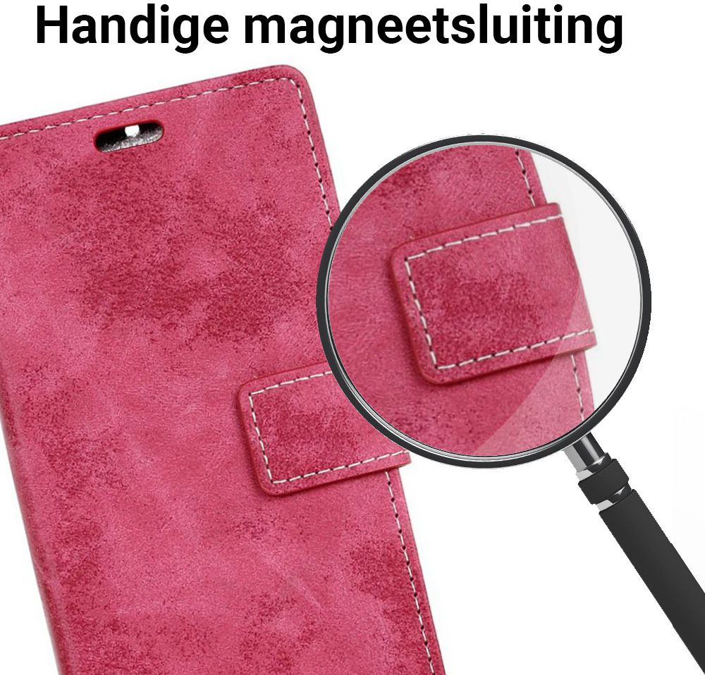 Vintage Samsung Galaxy A3 2017 Bookcase Hoesje Roze afbeelding 3