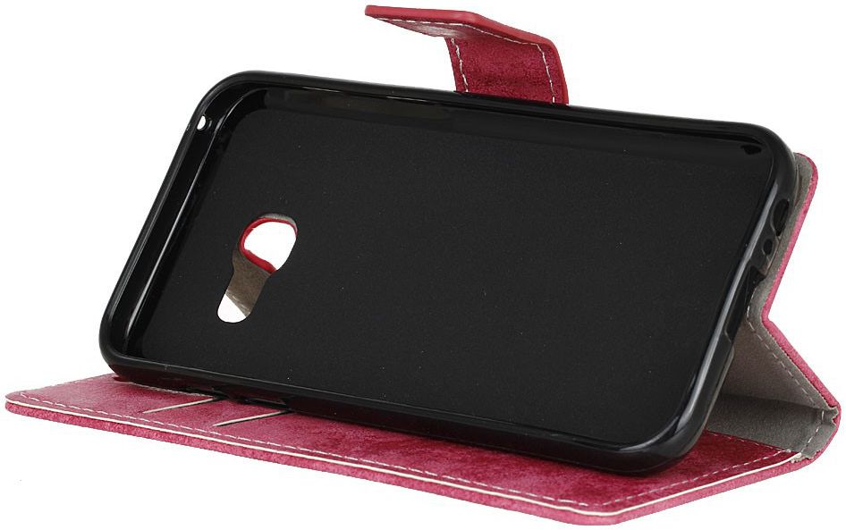 Vintage Samsung Galaxy A3 2017 Bookcase Hoesje Roze afbeelding 5