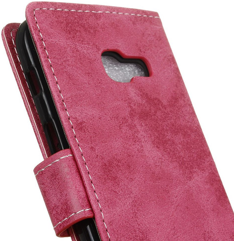 Vintage Samsung Galaxy A3 2017 Bookcase Hoesje Roze afbeelding 10