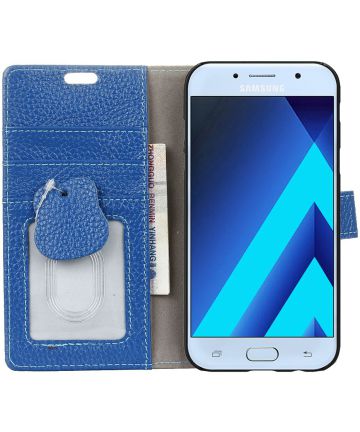 Echt Leren Samsung Galaxy A3 (2017) Hoesje Blauw Hoesjes