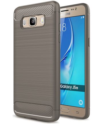 Samsung Galaxy J5 (2016) Geborsteld TPU Hoesje Grijs Hoesjes