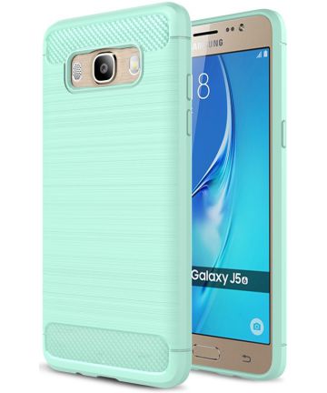 Samsung Galaxy J5 (2016) Geborsteld TPU Hoesje Groen Hoesjes