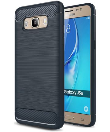 Samsung Galaxy J5 (2016) Geborsteld TPU Hoesje Blauw Hoesjes
