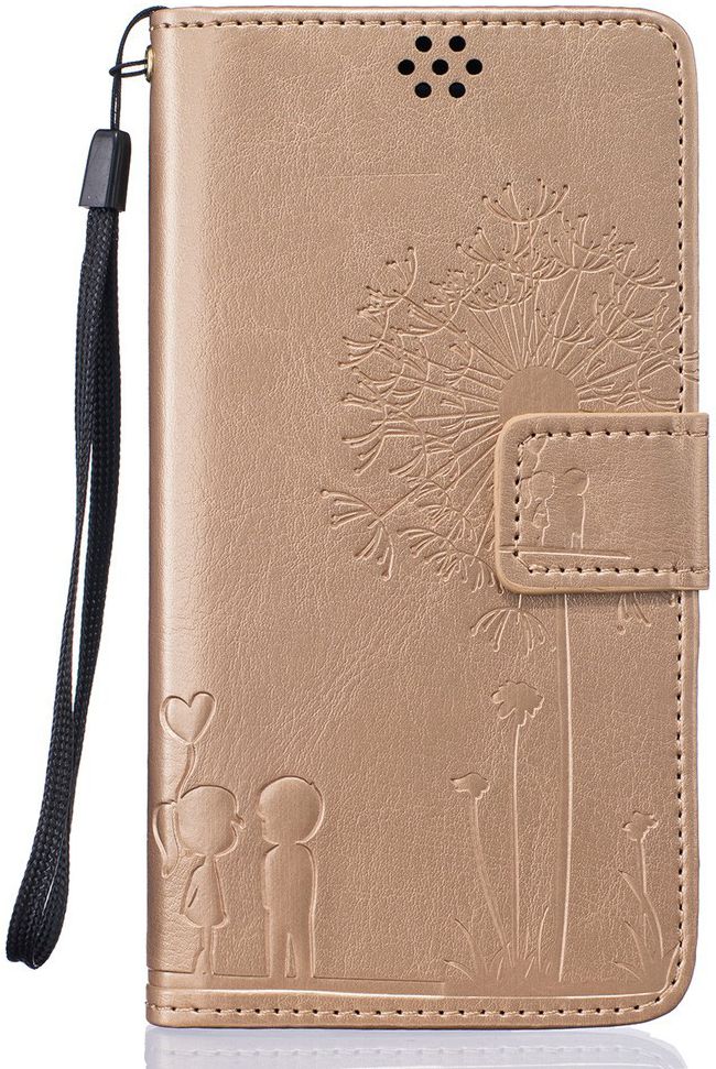 Samsung Galaxy J5 (2016) Wallet Bloem Hoesje Goud afbeelding 1