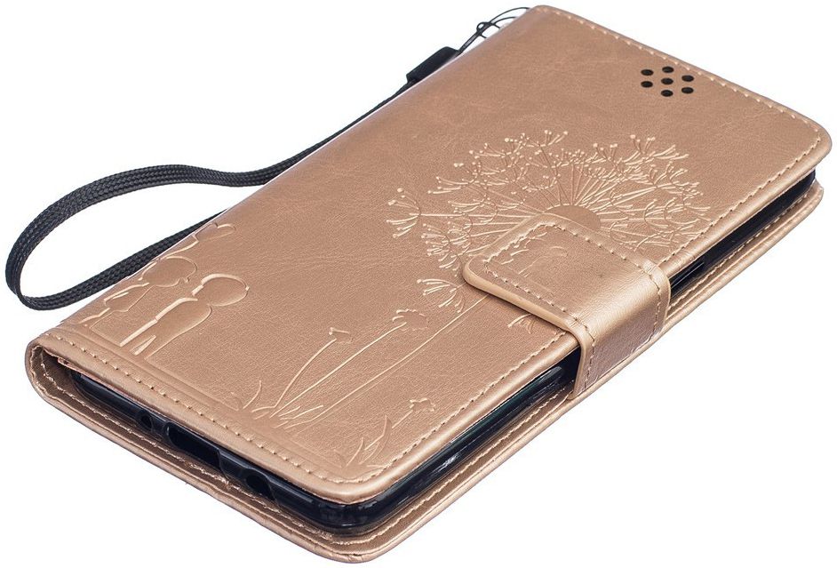 Samsung Galaxy J5 (2016) Wallet Bloem Hoesje Goud afbeelding 4