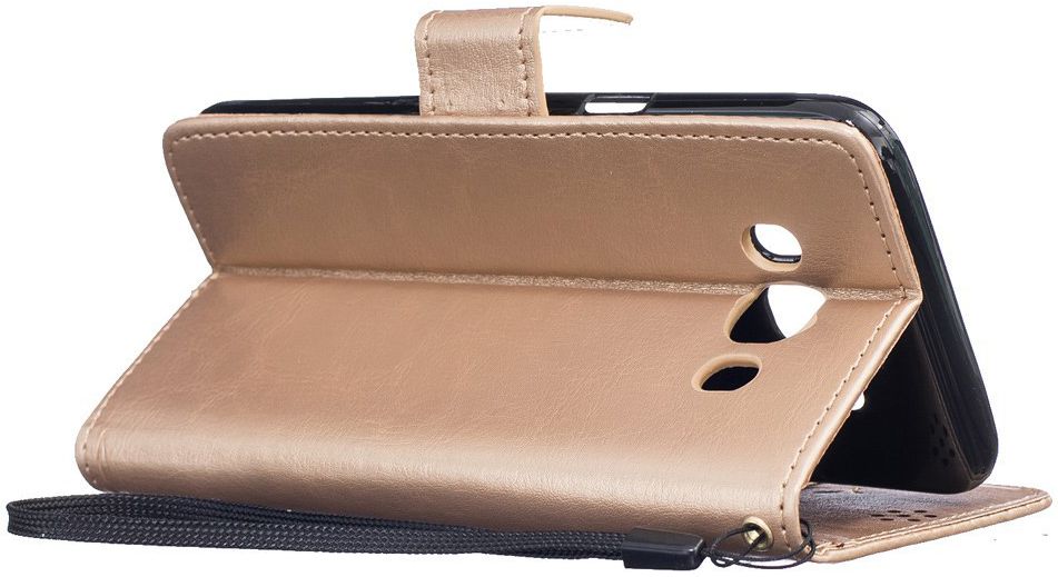 Samsung Galaxy J5 (2016) Wallet Bloem Hoesje Goud afbeelding 7
