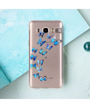 Samsung Galaxy J5 (2016) TPU Back Cover Blauw Vlinder Hoesjes