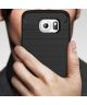 Samsung Galaxy S6 Geborsteld TPU Hoesje Zwart