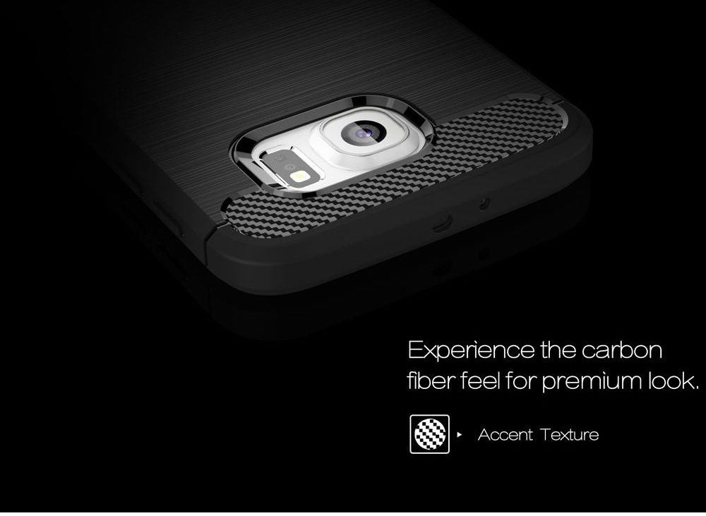 Samsung Galaxy S6 Geborsteld TPU Hoesje Zwart afbeelding 6