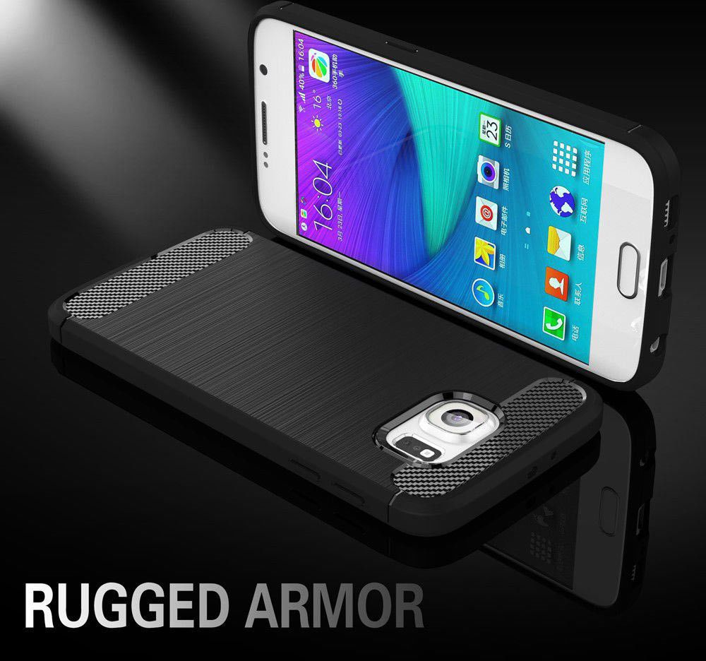Samsung Galaxy S6 Geborsteld TPU Hoesje Blauw afbeelding 5