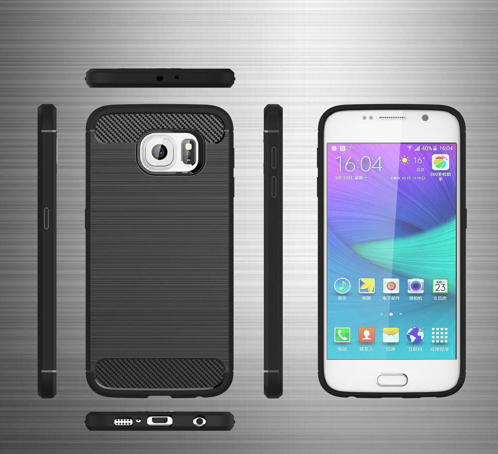 Samsung Galaxy S6 Geborsteld TPU Hoesje Blauw afbeelding 8