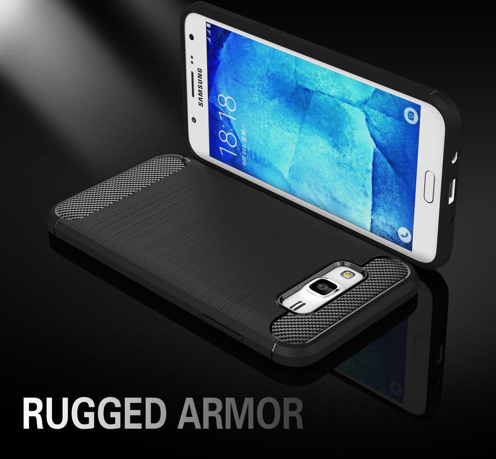 Samsung Galaxy J5 Geborsteld TPU Hoesje Zwart afbeelding 5