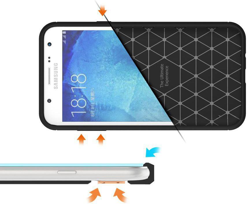 Samsung Galaxy J5 Geborsteld TPU Hoesje Zwart afbeelding 9