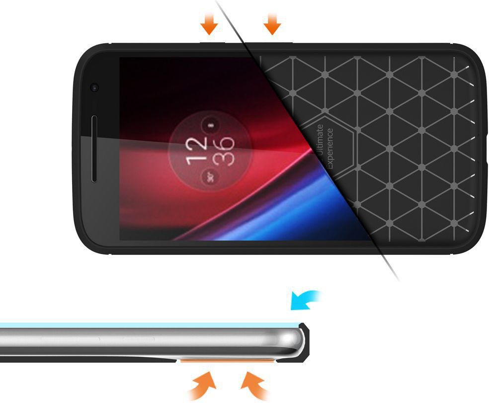 Geborsteld Motorola Moto G4 Hoesje Blauw afbeelding 7