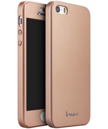 IPAKY Full Protection Hoesje iPhone 5/5S/SE Roze Goud Hoesjes