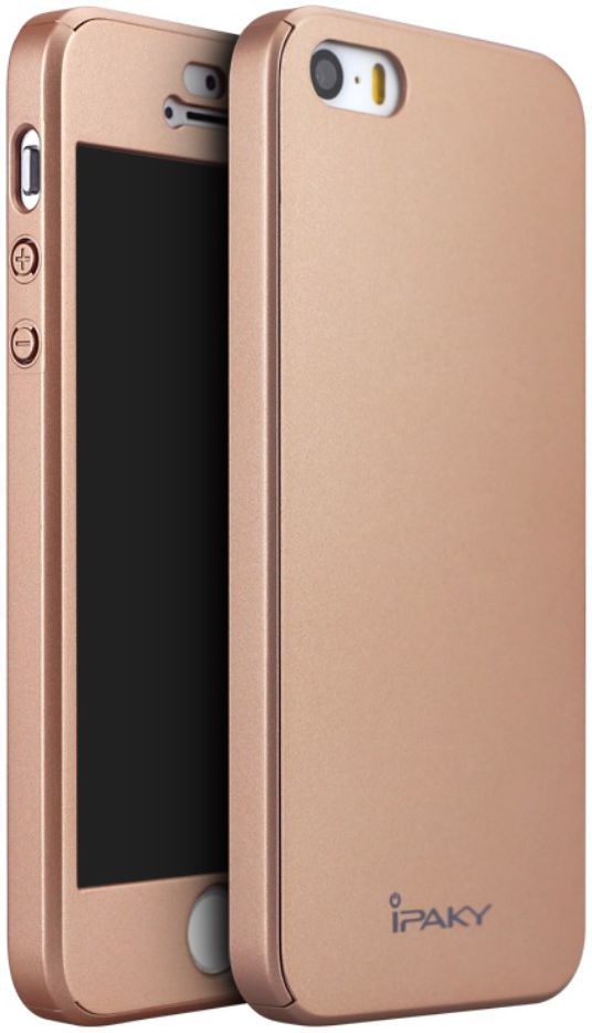 IPAKY Full Protection Hoesje iPhone 5/5S/SE Roze Goud afbeelding 1
