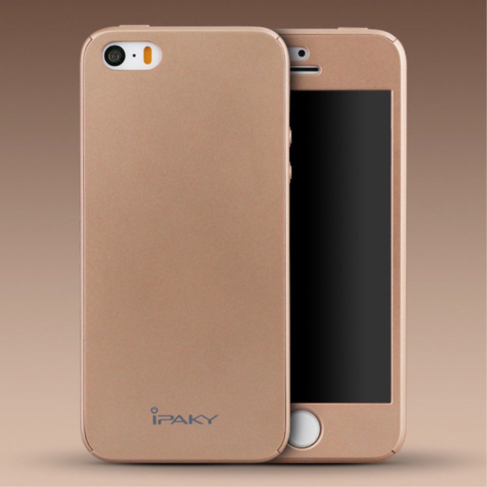 IPAKY Full Protection Hoesje iPhone 5/5S/SE Roze Goud afbeelding 2