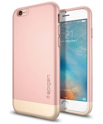 Spigen Style Armor Case Apple iPhone 6S Roze Goud Hoesjes