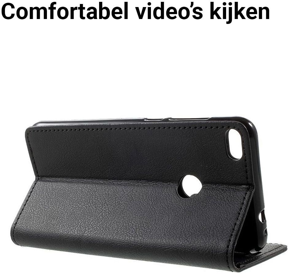 Huawei P8 Lite (2017) Portemonnee Hoesje Zwart afbeelding 3