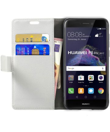 Huawei P8 Lite (2017) Portemonnee Hoesje Wit Hoesjes