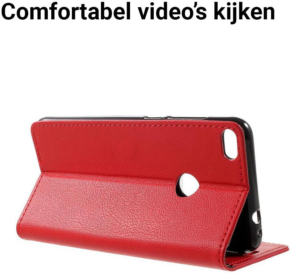 Huawei P8 Lite (2017) Portemonnee Hoesje Rood afbeelding 5