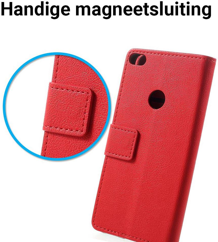 Huawei P8 Lite (2017) Portemonnee Hoesje Rood afbeelding 3