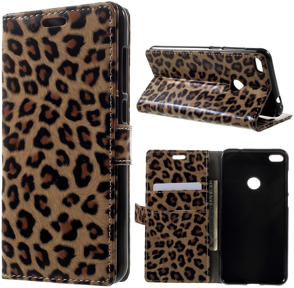 Huawei P8 Lite (2017) Wallet Case met Print Leopard afbeelding 2