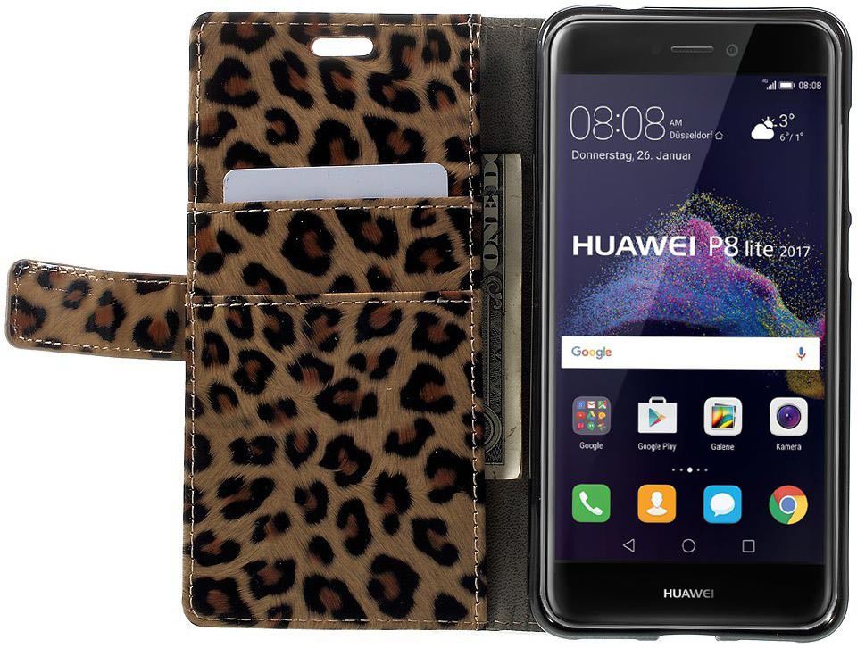 Huawei P8 Lite (2017) Wallet Case met Print Leopard afbeelding 1