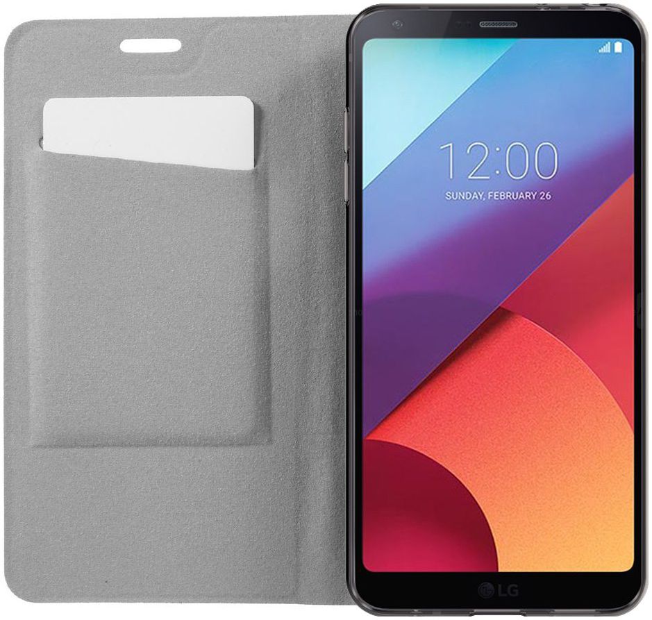 LG G6 Linnen Portemonnee Hoesje Grijs afbeelding 2