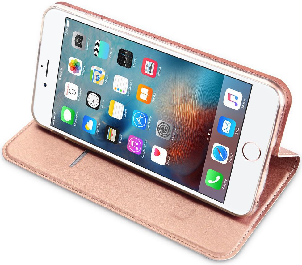 Dux Ducis Apple iPhone 6(S) Bookcase Hoesje Roze Goud afbeelding 4