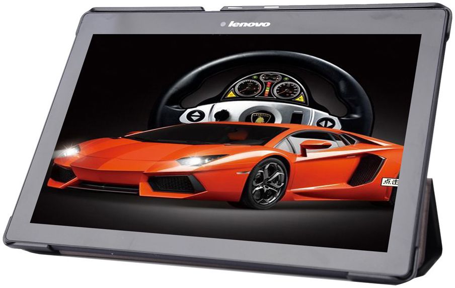 Lenovo Tab 2 A10-70 Tri-Fold Flip Cover Zwart afbeelding 2