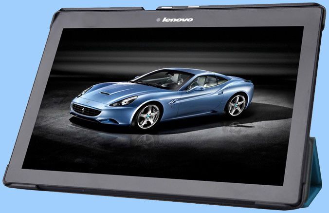 Lenovo Tab 2 A10-70 Tri-Fold Flip Cover Blauw afbeelding 2