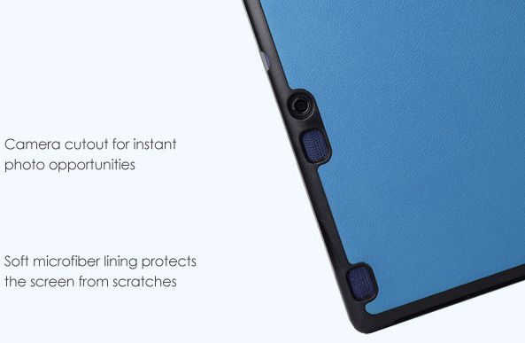 Lenovo Tab 2 A10-70 Tri-Fold Flip Cover Blauw afbeelding 6