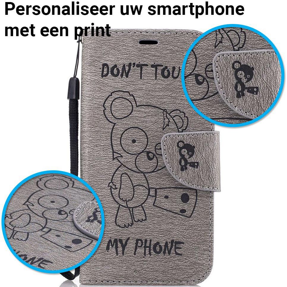 Samsung Galaxy A5 (2017) Portemonnee Hoesje Dont Touch Beer Grijs afbeelding 2
