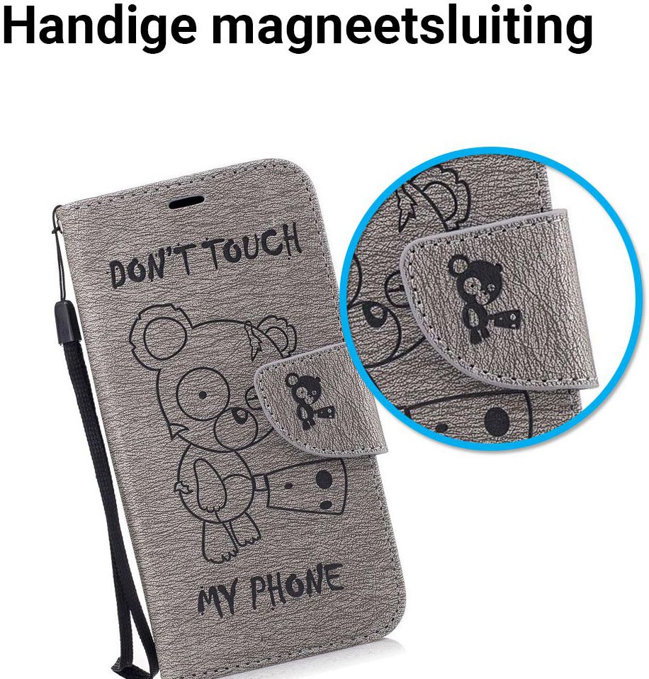 Samsung Galaxy A5 (2017) Portemonnee Hoesje Dont Touch Beer Grijs afbeelding 6