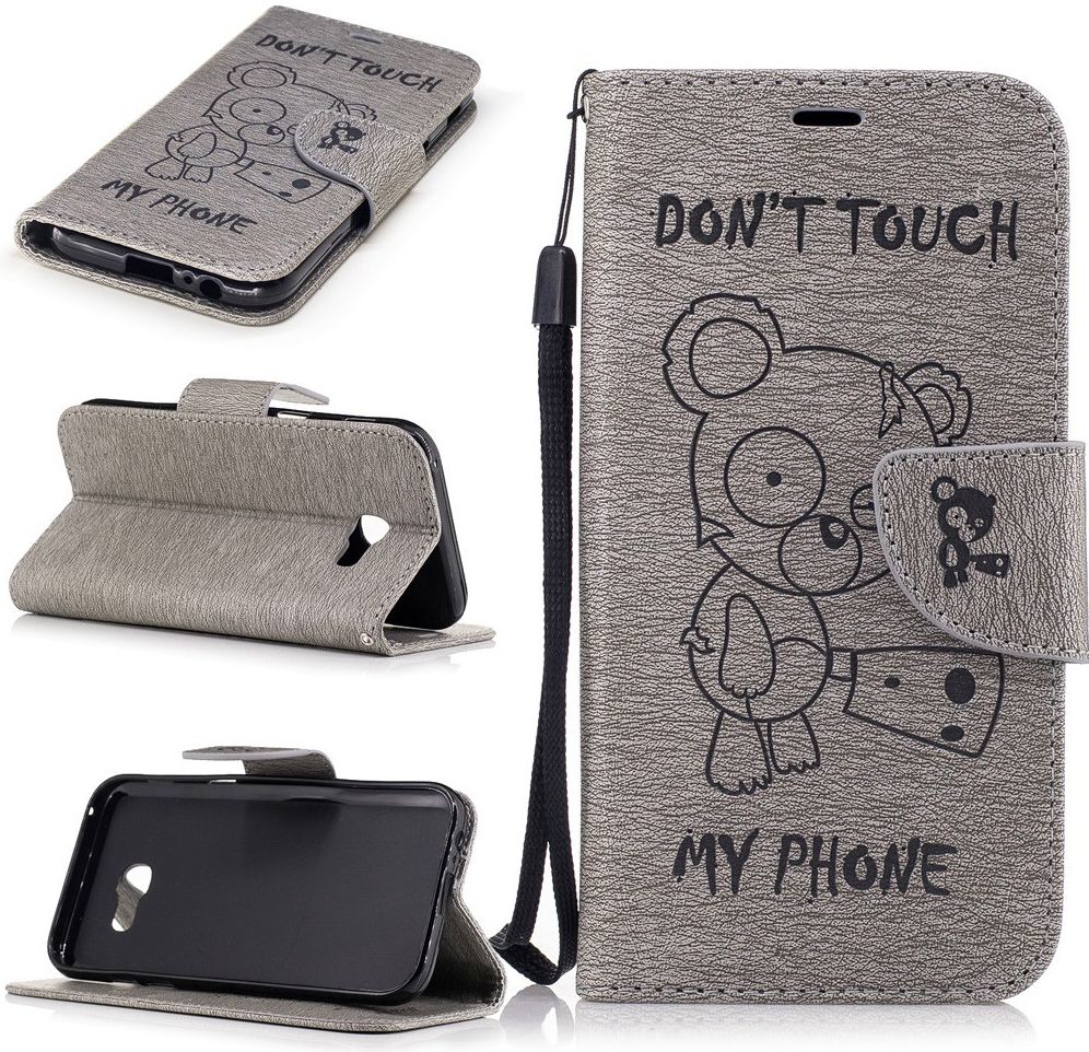 Samsung Galaxy A5 (2017) Portemonnee Hoesje Dont Touch Beer Grijs afbeelding 7