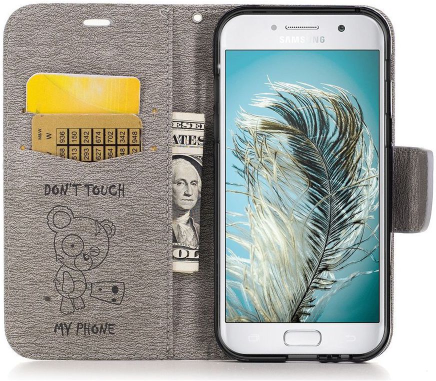 Samsung Galaxy A5 (2017) Portemonnee Hoesje Dont Touch Beer Grijs afbeelding 1