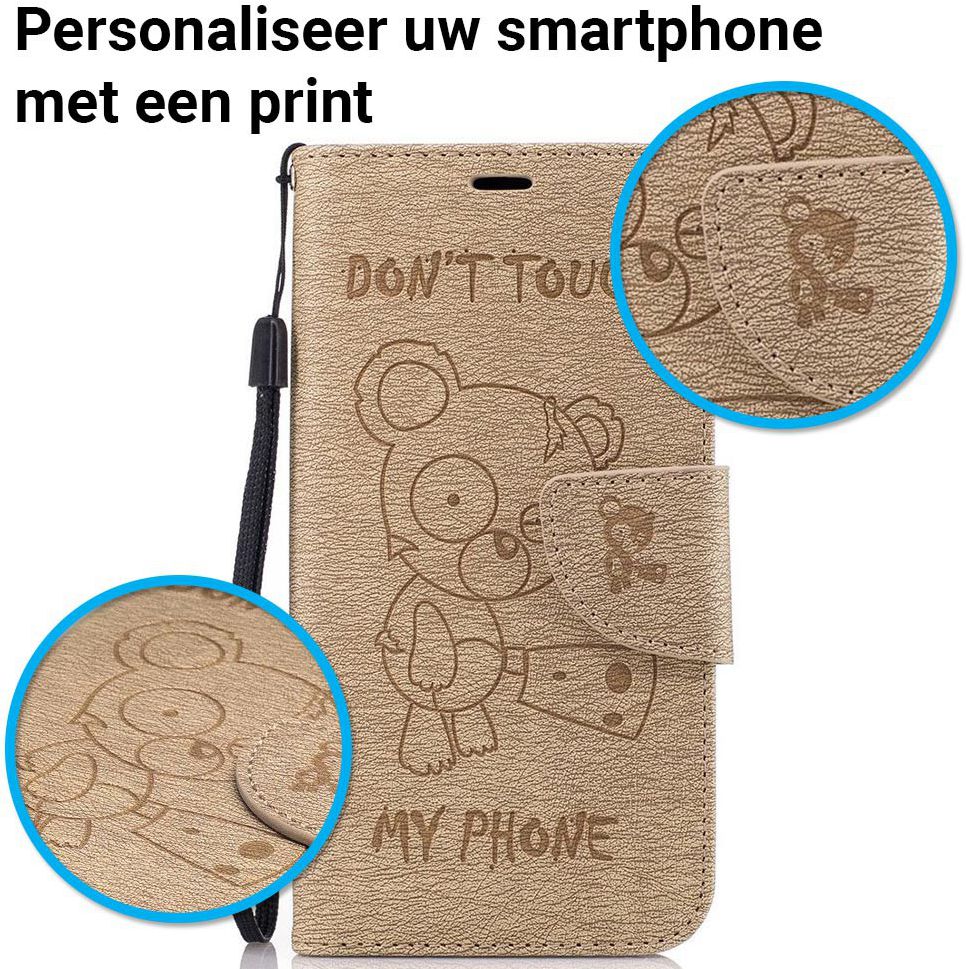 Samsung Galaxy A5 (2017) Portemonnee Hoesje Dont Touch Beer Bruin afbeelding 2