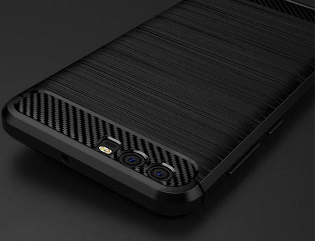 Huawei P10 Geborsteld TPU Hoesje Zwart afbeelding 2