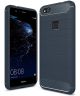 Huawei P10 Lite Geborsteld TPU Hoesje Blauw
