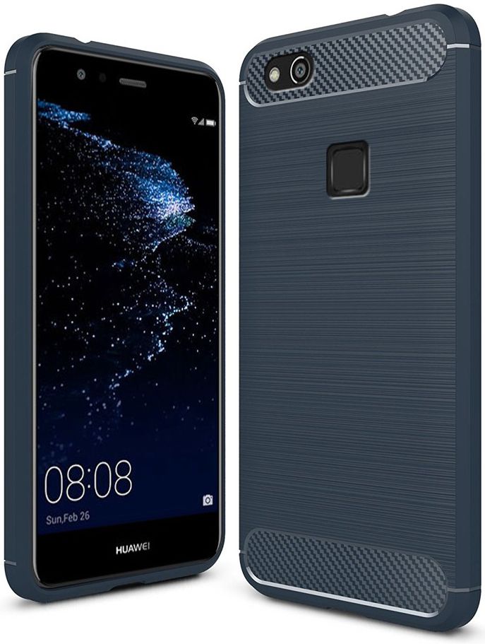 Huawei P10 Lite Geborsteld TPU Hoesje Blauw afbeelding 1