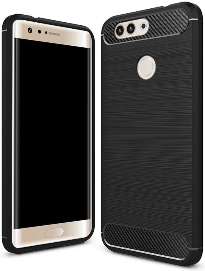Huawei P10 Plus Geborsteld TPU Hoesje Zwart afbeelding 1