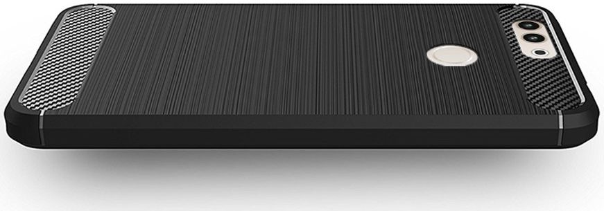 Huawei P10 Plus Geborsteld TPU Hoesje Zwart afbeelding 2