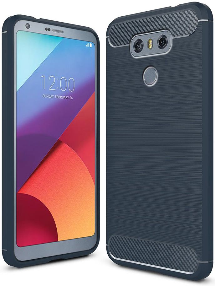 LG G6 Geborsteld TPU Hoesje Blauw afbeelding 1