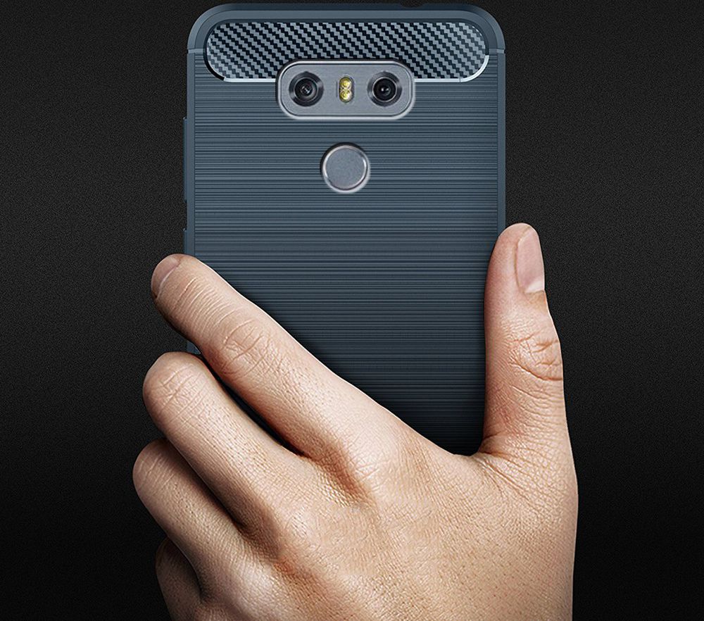 LG G6 Geborsteld TPU Hoesje Blauw afbeelding 4